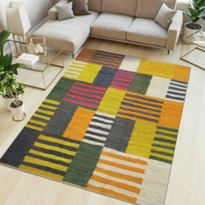 Handwoven Multicolor Natural Jute Area Rug