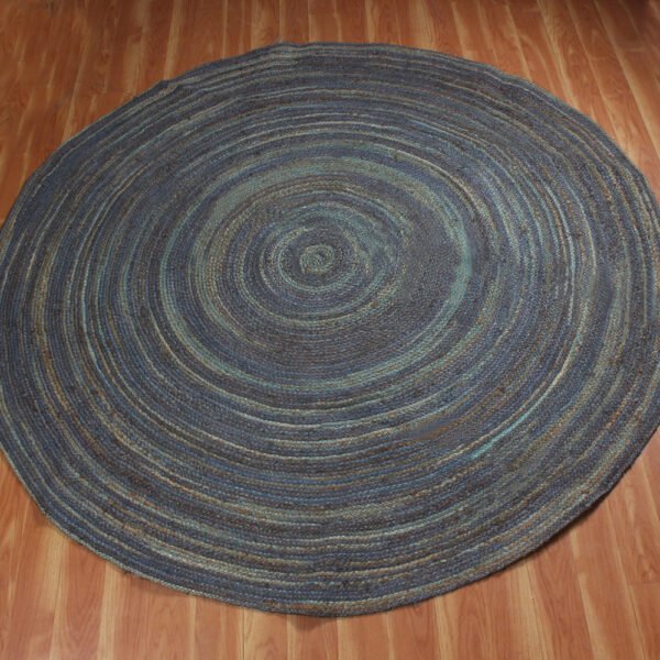100% Natural Denim Jute Handmade Reversible Rug Braided style Ar