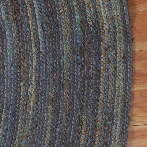 100% Natural Denim Jute Handmade Reversible Rug Braided style Ar