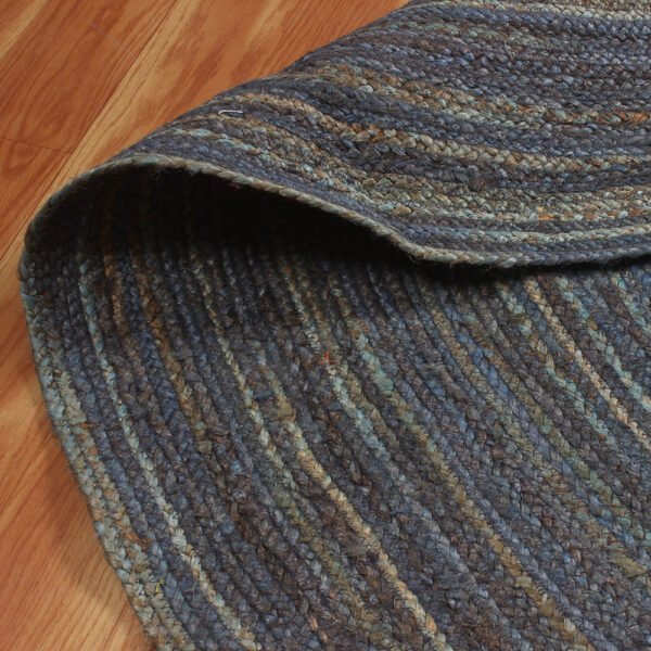 100% Natural Denim Jute Handmade Reversible Rug Braided style Ar