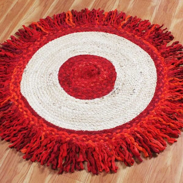 Braided Rug Rectangle Cotton Chindi Floor Mat Handmade Reversibl