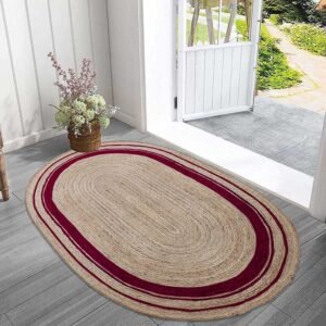 Indian Hand Braided Jute Hall Area Carpet