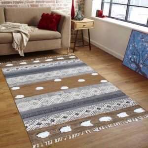 Black Hand Block Printed Beautiful Cotton Rug