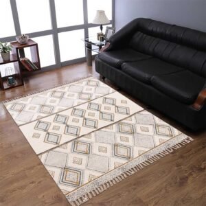 Hand Block Printed Moroccan Decor Dhurrie