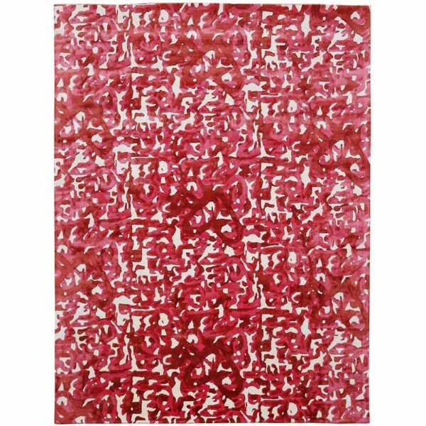 Red Abstract Hand Tufted Beautiful Area Rug