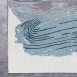 Abstract Hand Tufted Wool White & Green Rug