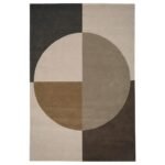 Hand Tufted Geometric Brown Wool Living Rug