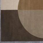 Hand Tufted Geometric Brown Wool Living Rug