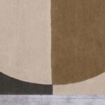 Hand Tufted Geometric Brown Wool Living Rug