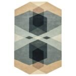 Gray Beige Tufted Rug Handmade Wool Carpet