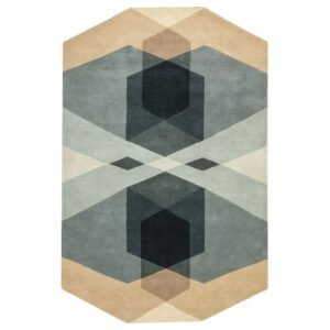 Gray Beige Tufted Rug Handmade Wool Carpet