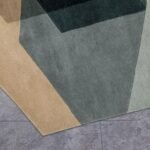 Gray Beige Tufted Rug Handmade Wool Carpet