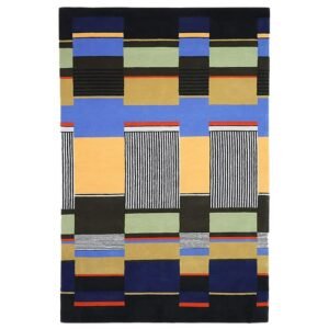Hand Tufted Wool Rug Geometric Multicolor Carpet