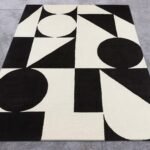 Hand Tufted Wool Black & Off White Area Rug