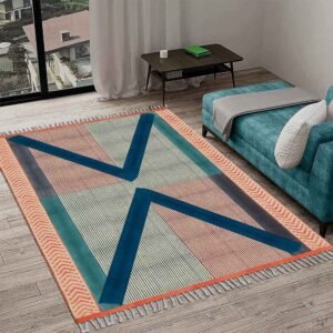 Handcrafted Block Printed Cotton Area Carpet