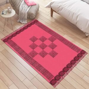 Hand Block Printed Cotton Large Area Rug