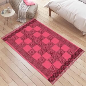 Handmade Kitchen Area Block Printed Large Rug