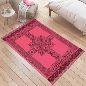 Garden Area Hand Block Printed Cotton Rug