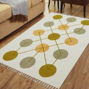 Moroccan Multicolor Block Printed Handmade Rug