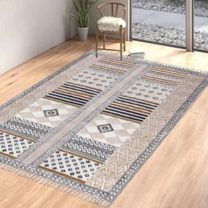 Hand Block Printed Outdoor Cotton Large Rug