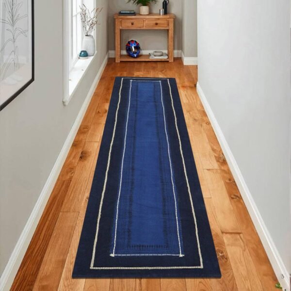 Hand Thread Work Cotton Blue Large Area Rug - Image 2