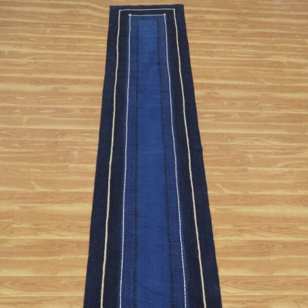 Hand Thread Work Cotton Blue Large Area Rug - Image 3