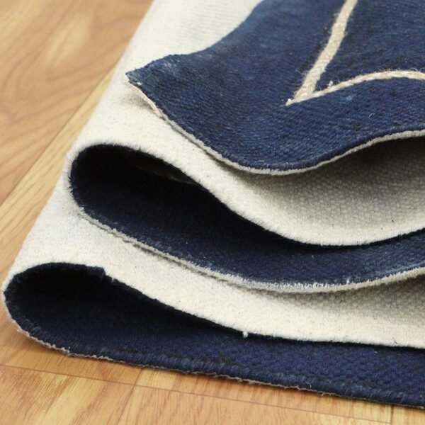 Hand Thread Work Cotton Blue Large Area Rug - Image 5