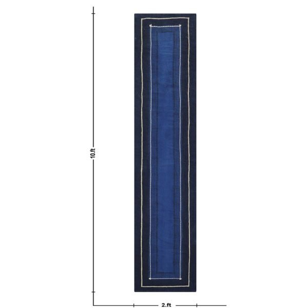 Hand Thread Work Cotton Blue Large Area Rug - Image 7