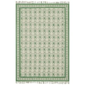 Hand Block Printed Cotton Living Area Rug