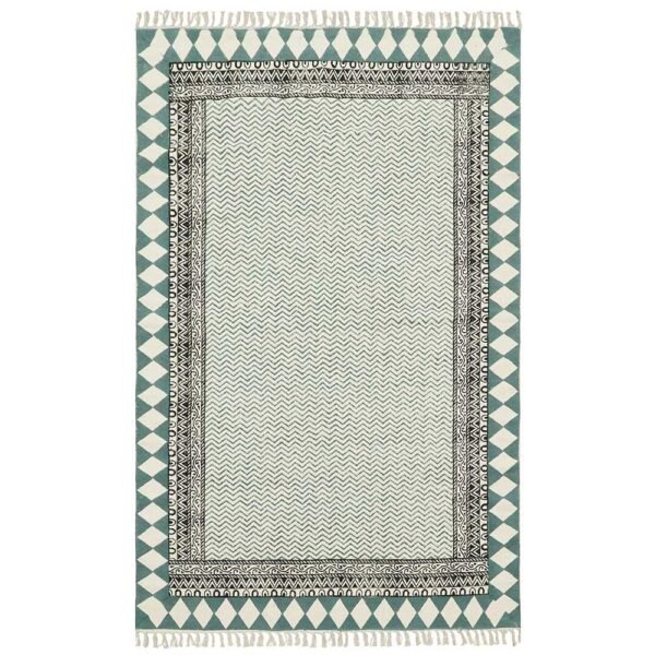 Handmade Block Printed Cotton Area Rug