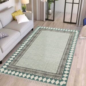 Handmade Block Printed Cotton Area Rug
