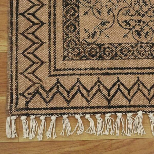 Geometric Brown Printed Cotton Area Rug - Image 5
