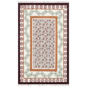 Hand Block Printed Tribal Cotton Large Carpet