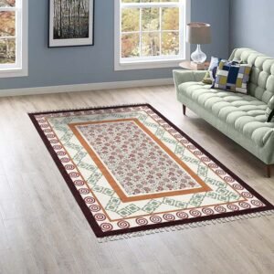Hand Block Printed Tribal Cotton Large Carpet