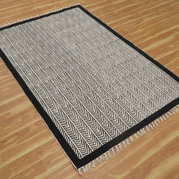 Handmade Rug Block Printed Cotton Large Carpet - Image 4