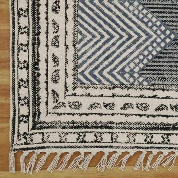 Handmade Large Geometric Hall Area Rug - Image 5