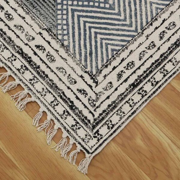 Handmade Large Geometric Hall Area Rug - Image 6