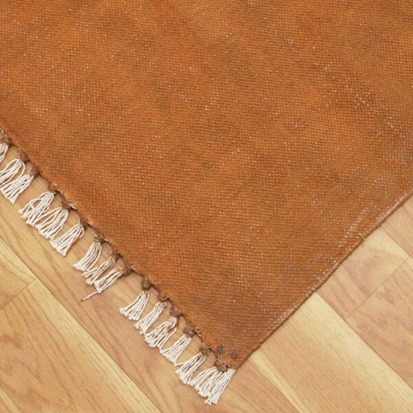 Living Room Decor Handmade Brown Area Dhurrie - Image 5