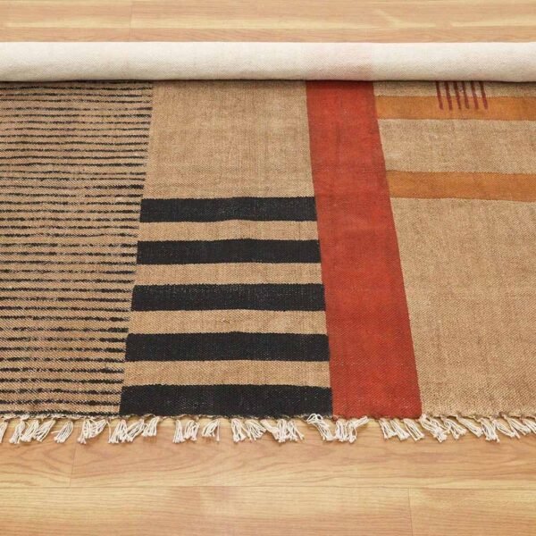 Living Room Decor Handmade Brown Area Dhurrie - Image 8