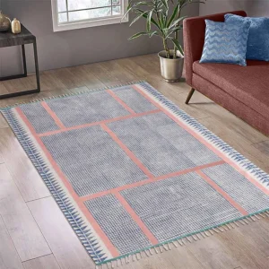 Handmade Block Printed Cotton Area Rug