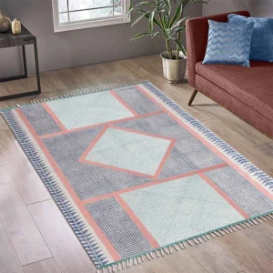 Hand Block Printed Cotton Bedroom Area Rug