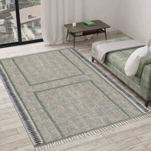 Hand Block Printed Cotton Large Area Carpet
