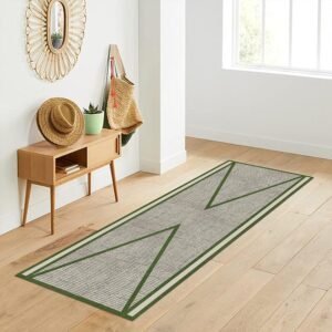 Geometric Block Printed Cotton Hall Area Rug