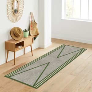 Handmade Geometric Green Cotton Rugs