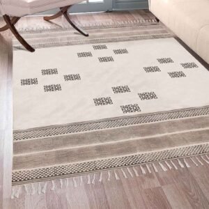 Cotton Block Printed Living Area Rug