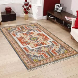 Geometric Hallway Multicolor Handmade Rug