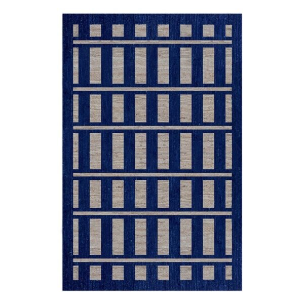 Hand-Braided Blue Jute Rug – Stylish Natural Area Carpet