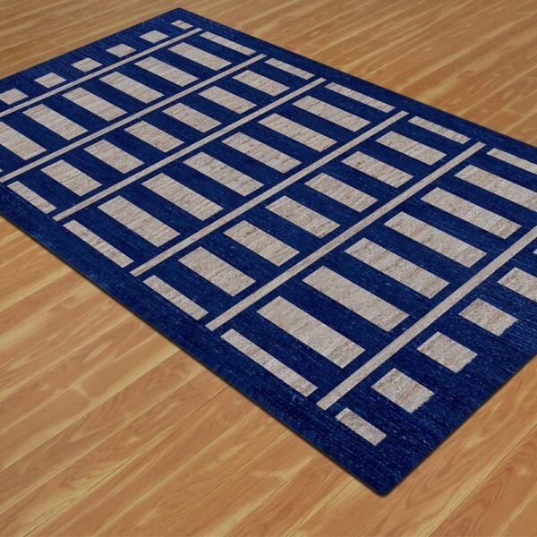 Hand-Braided Blue Jute Rug – Stylish Natural Area Carpet - Image 4