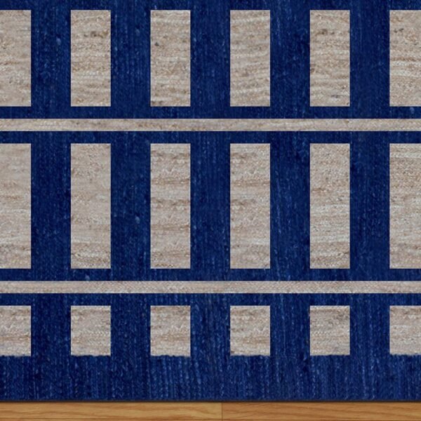 Hand-Braided Blue Jute Rug – Stylish Natural Area Carpet - Image 5