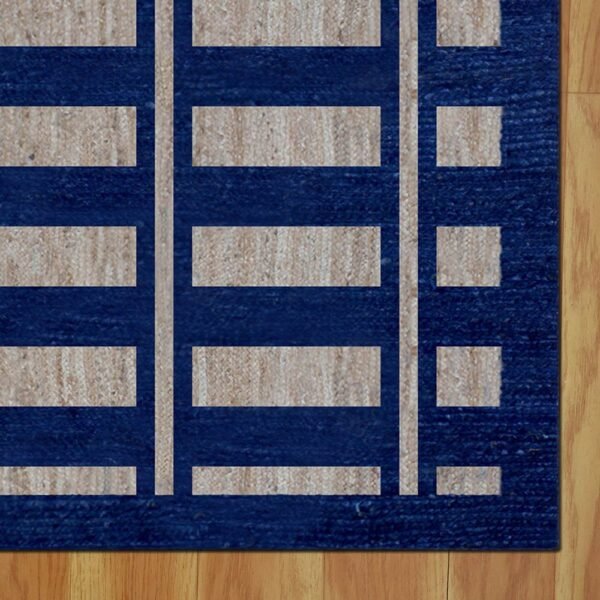 Hand-Braided Blue Jute Rug – Stylish Natural Area Carpet - Image 6